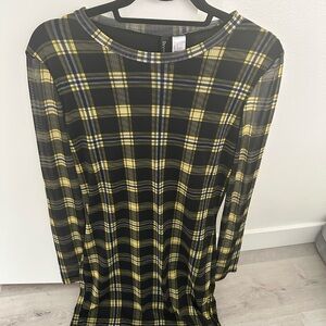 H&M Plaid Dress in Yellow and Black